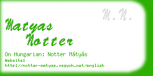 matyas notter business card