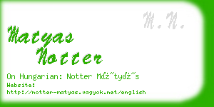 matyas notter business card